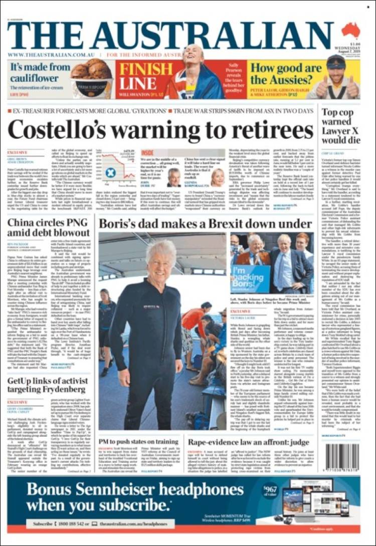 Portada de The Australian (Australia)