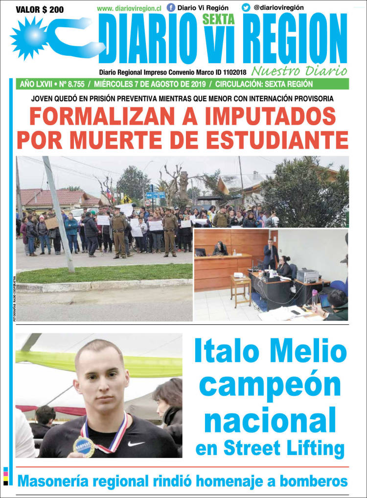 Portada de Diario VI Región (Chile)
