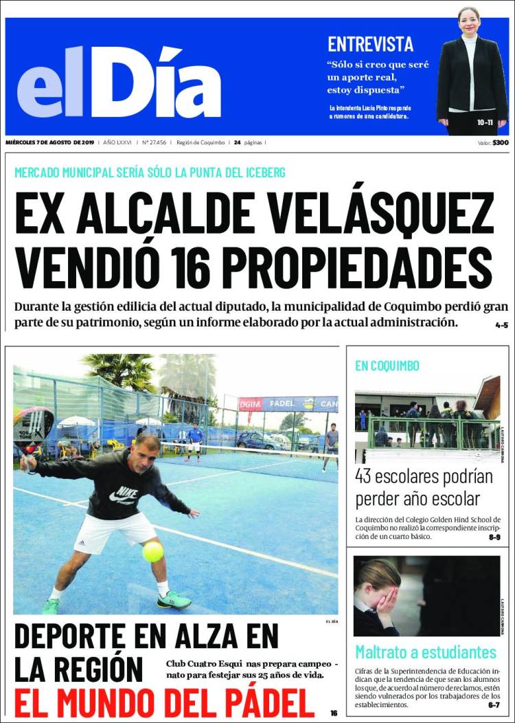 Portada de El Día (Chile)