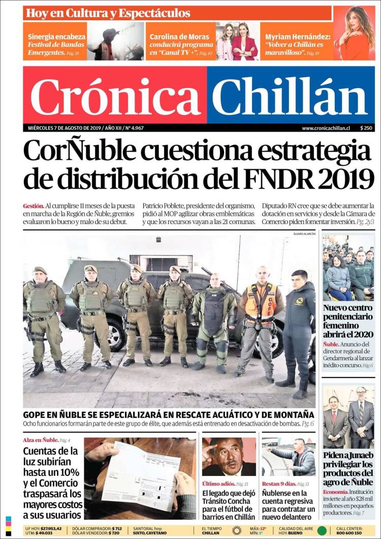 Portada de Crónica Chillán (Chile)