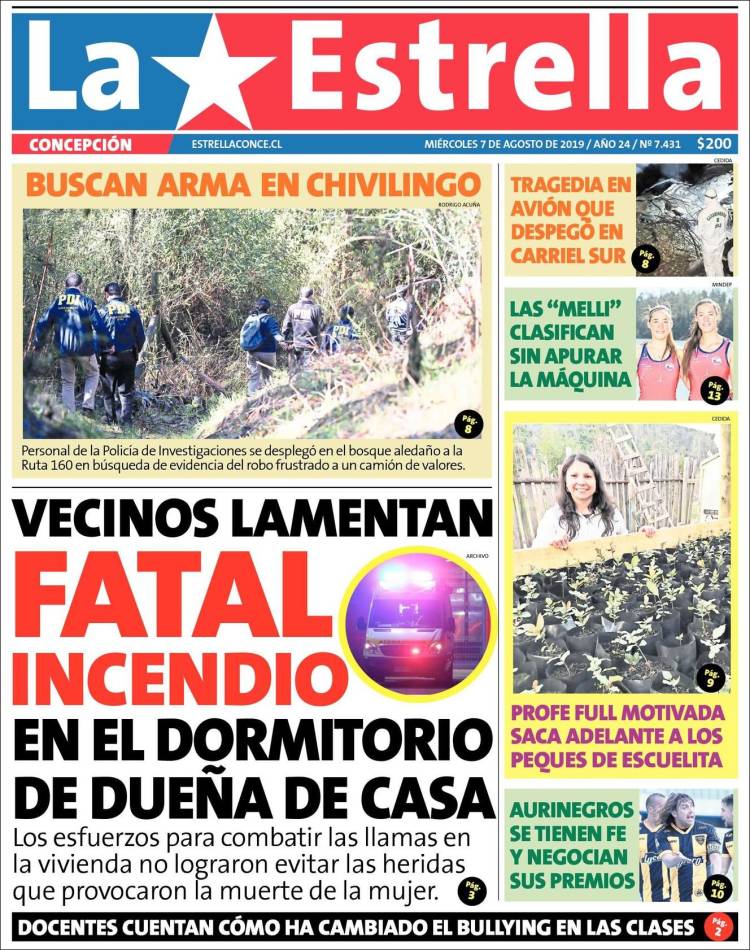 Portada de La Estrella de Concepción (Chile)