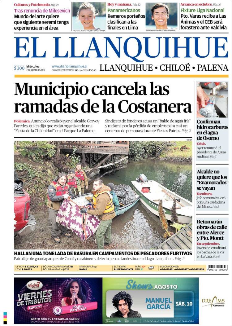 Portada de El Llanquihue (Chile)