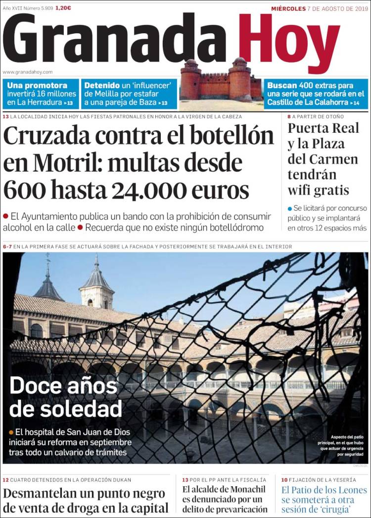 Portada de Granada Hoy (España)