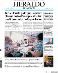 Portada de Heraldo de Aragón (España)