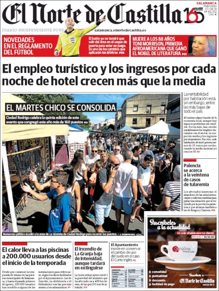 Portada de Norte de Castilla - Salamanca (España)