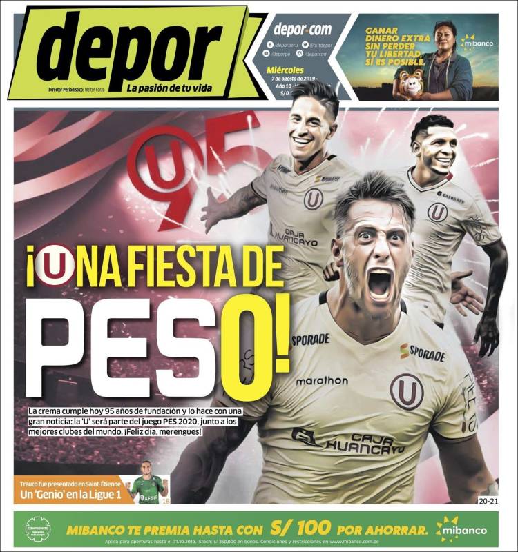 Portada de Depor (Per&uacute;)