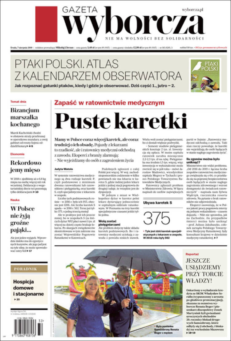 Portada de Gazeta Wyborcza (Polonia)