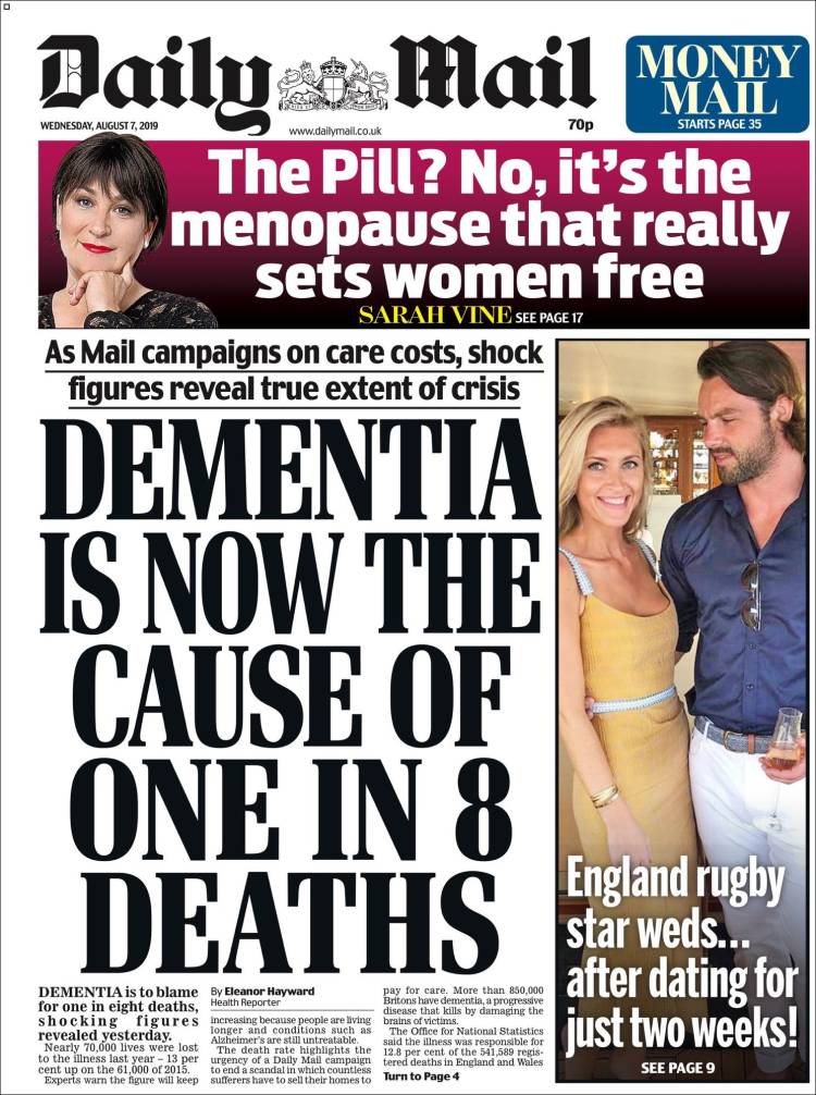 Portada de Daily Mail (Reino Unido)