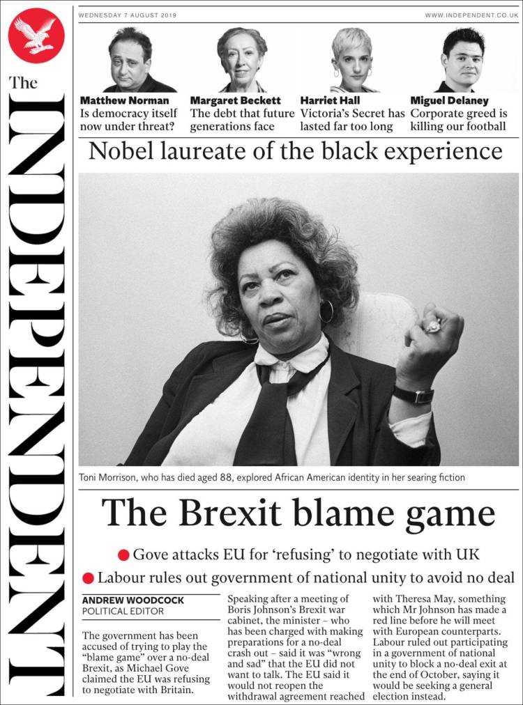 Portada de The Independent (Reino Unido)