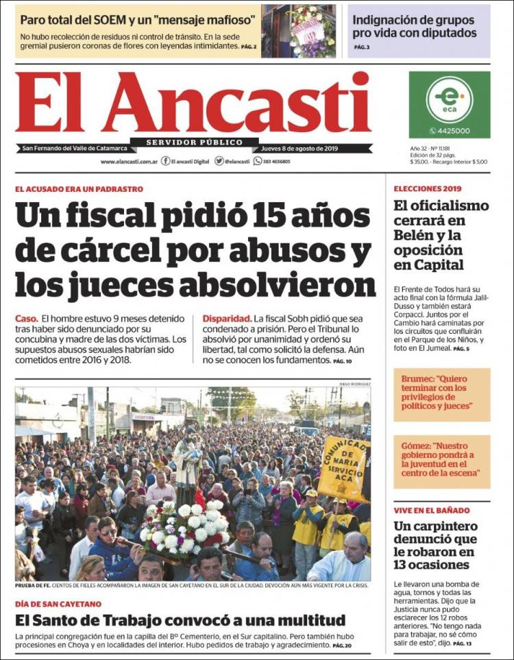 Portada de El Ancasti (Argentina)