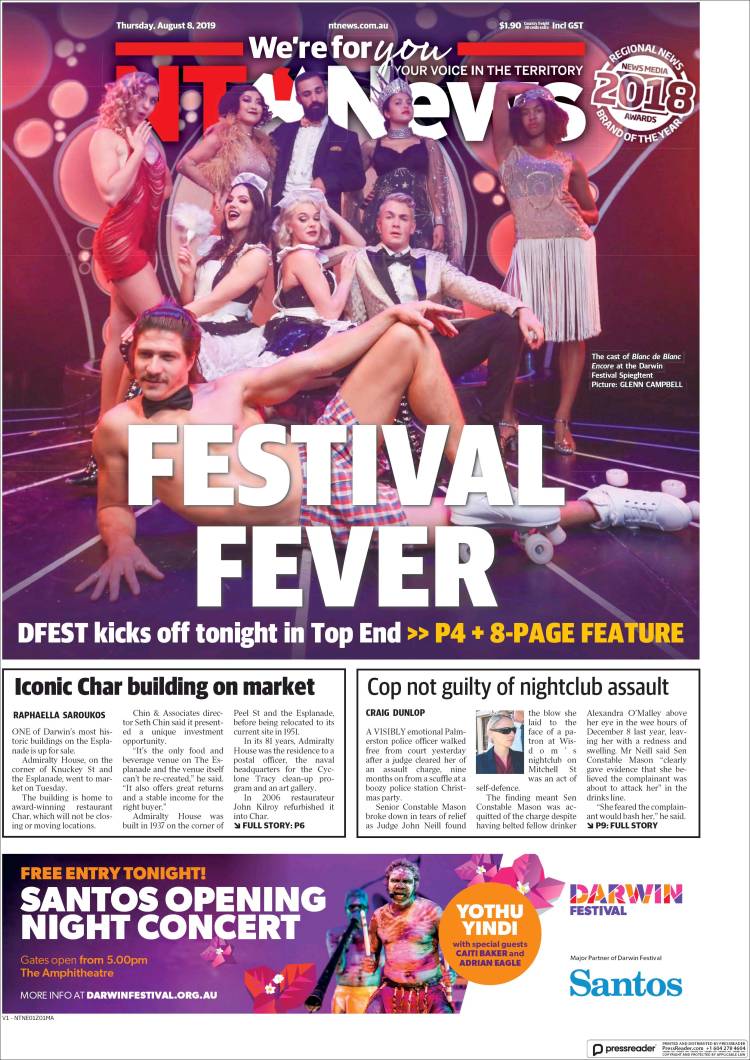 Portada de Northern Territory News (Australia)