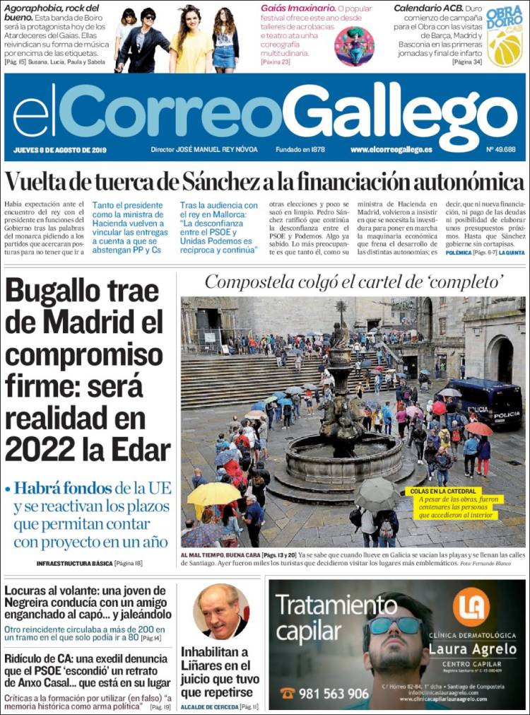 Portada de El Correo Gallego (Spain)