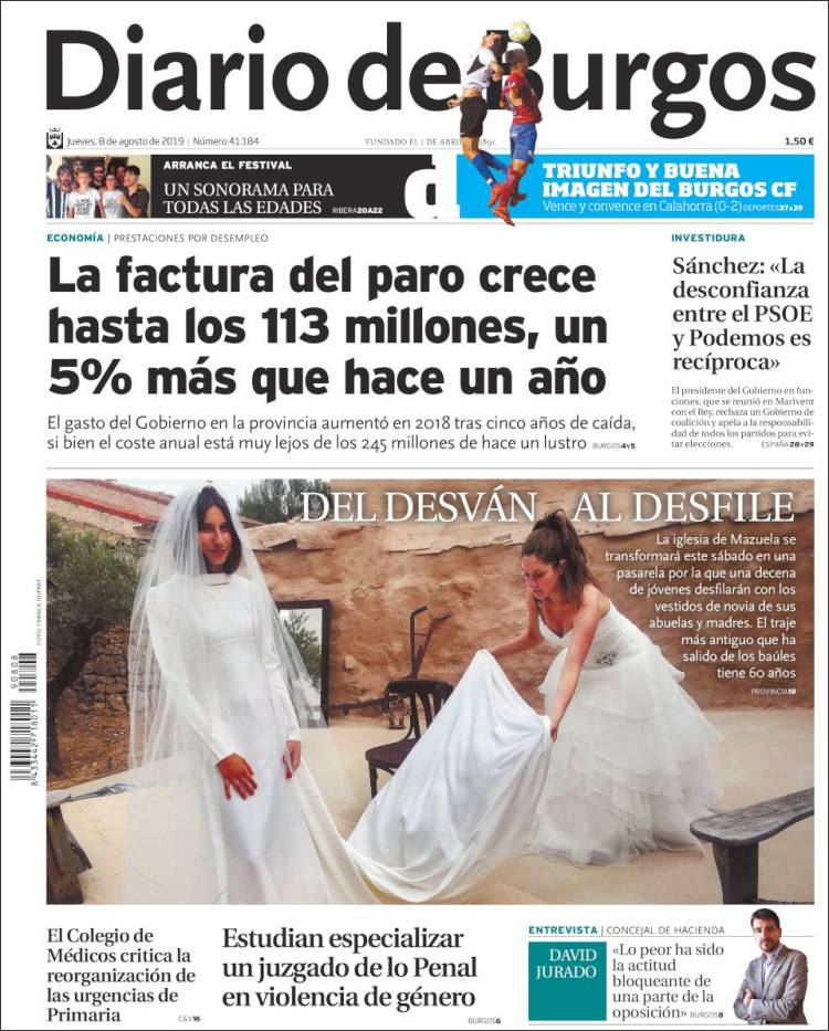 Portada de Diario de Burgos (España)