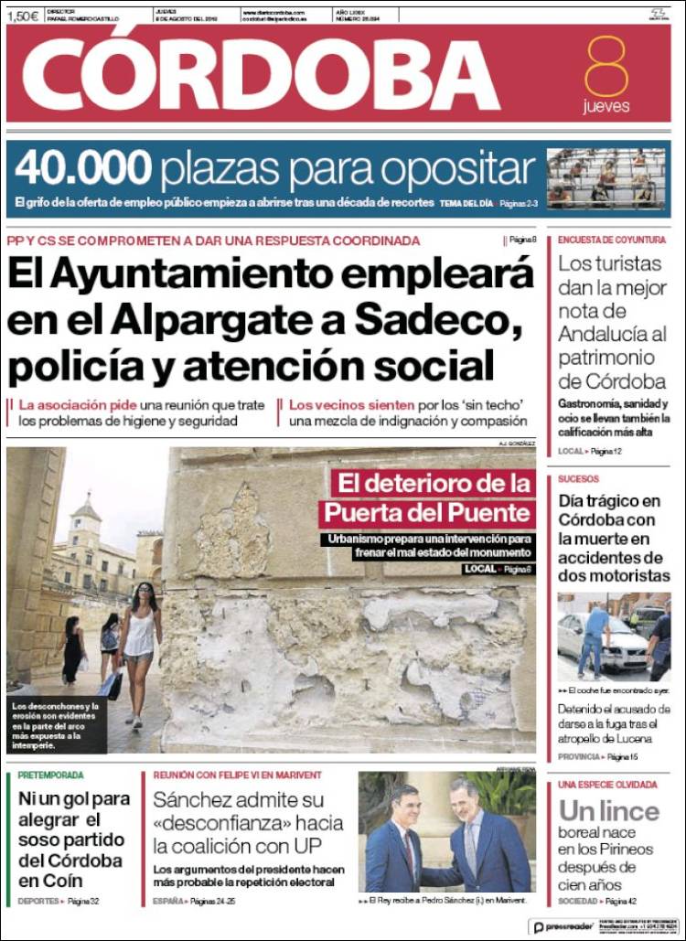 Portada de Diario de Córdoba (España)