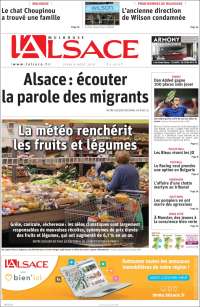 Portada de Journal L'Alsace (Francia)