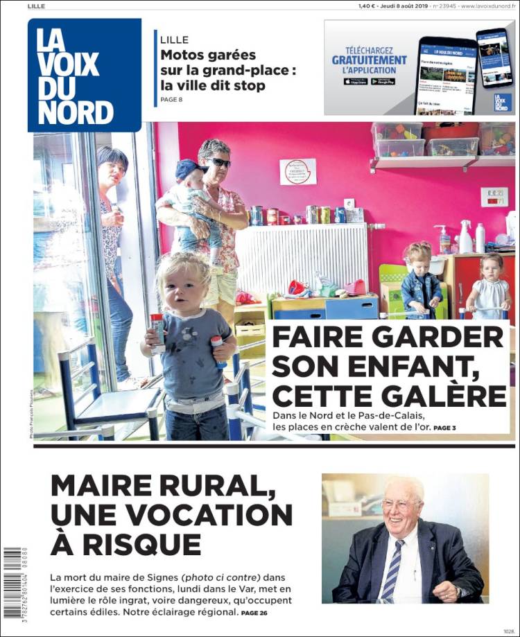 Portada de La Voix du Nord (Francia)