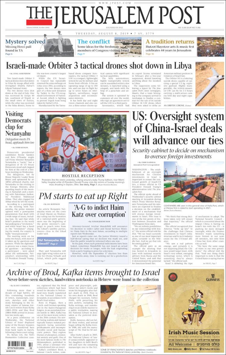 Portada de The Jerusalem Post (Israel)