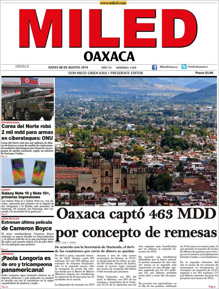 Portada de Miled - Oaxaca (México)