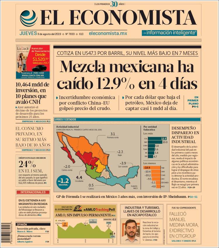 Portada de El Economista (M&eacute;xico)