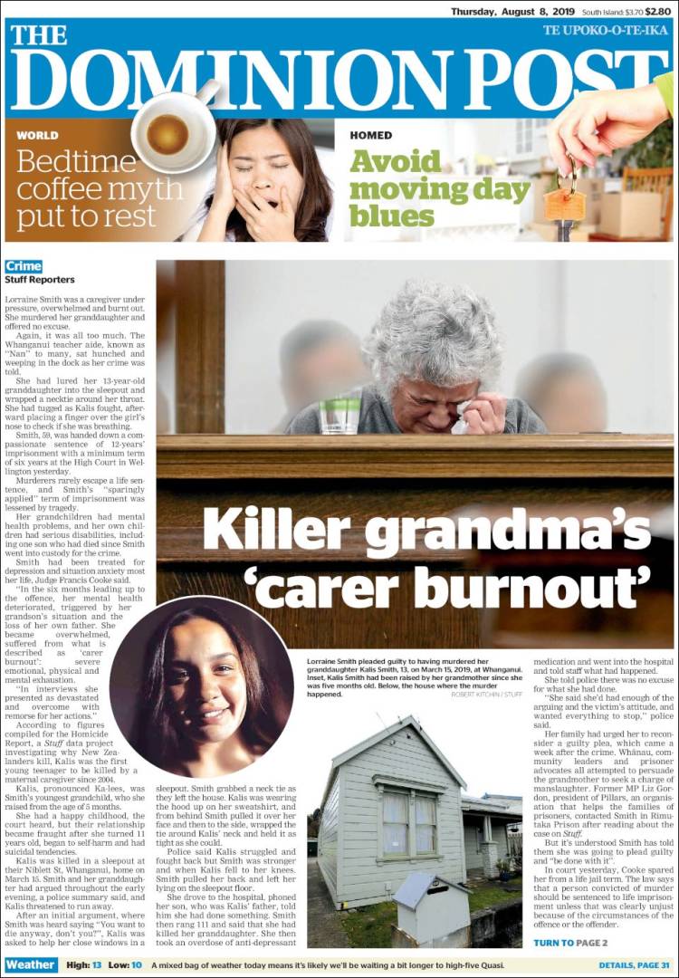 Portada de The Dominion Post (Nueva Zelanda)