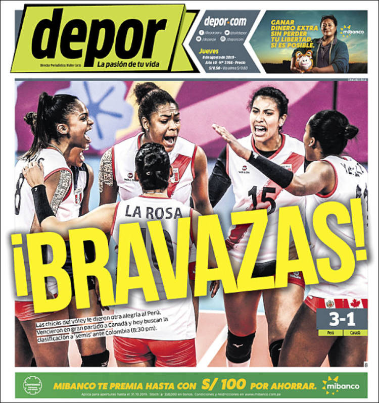 Portada de Depor (Per&uacute;)