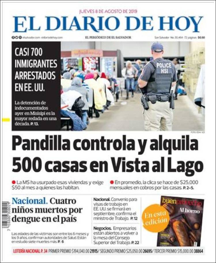 Portada de El Diario de Hoy (El Salvador)