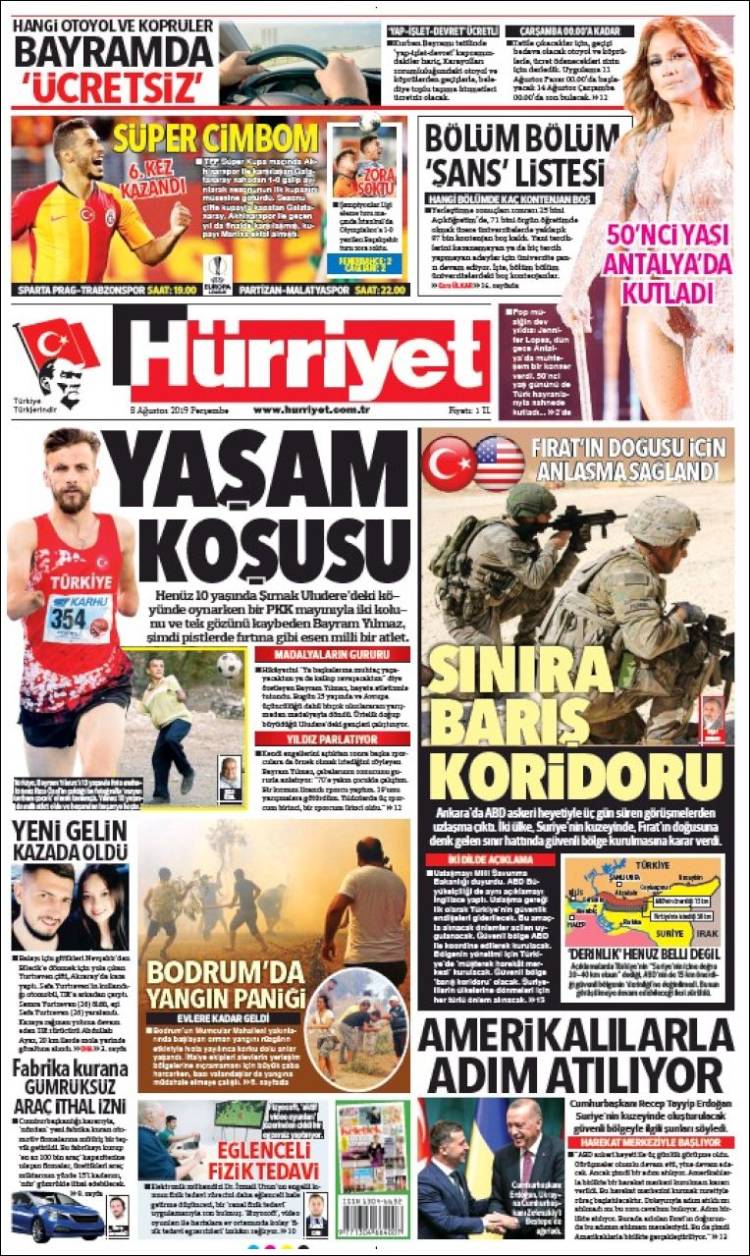 Portada de Hürriyet (Turqu&iacute;a)