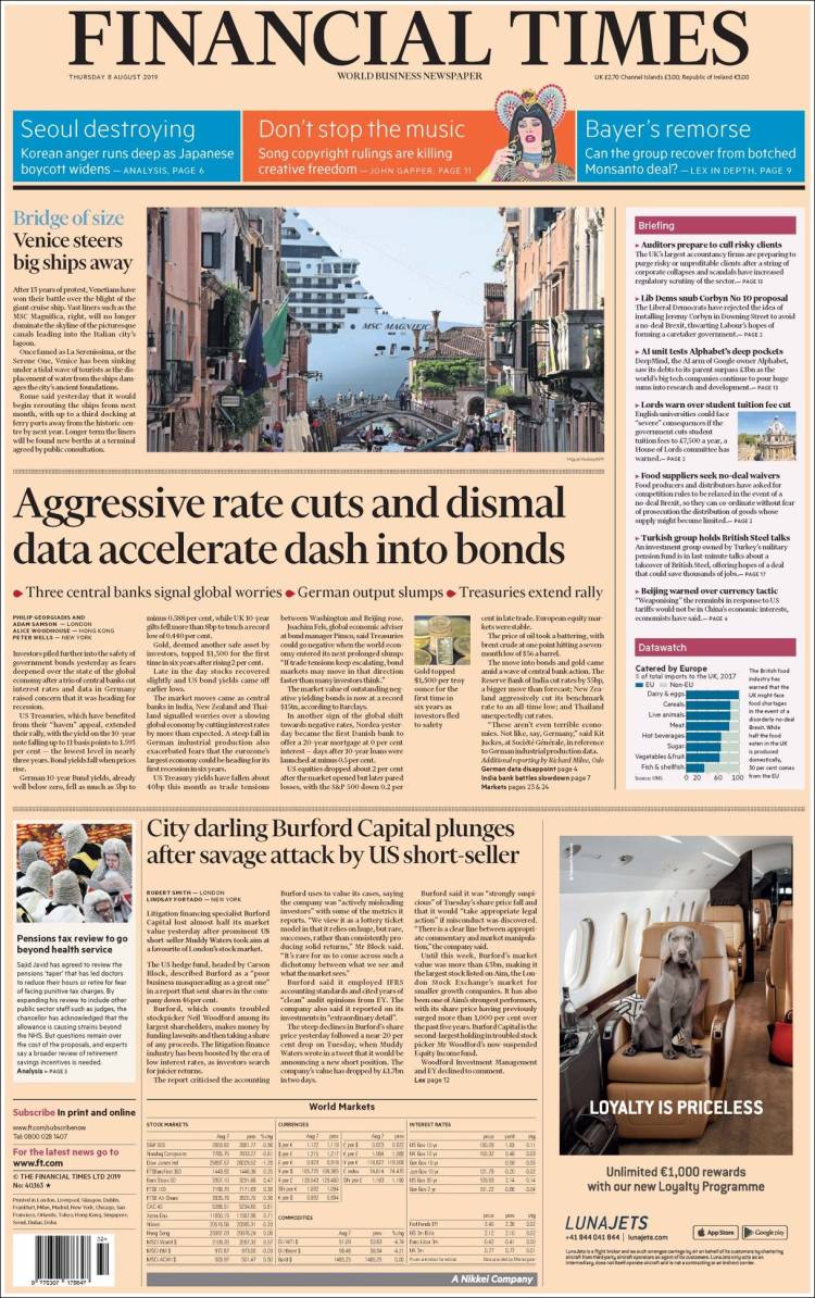 Portada de Financial Times (Reino Unido)