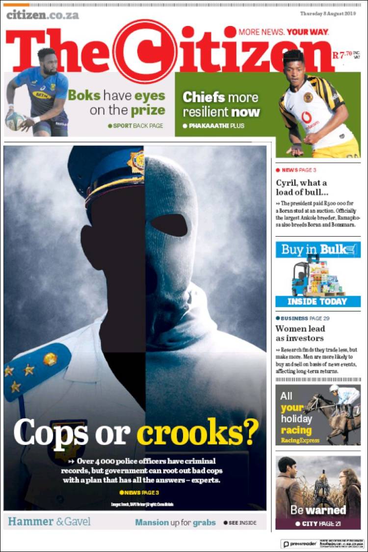 Portada de The Citizen (Sud&aacute;frica)