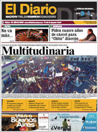 Portada de El Diario de Madryn (Argentina)