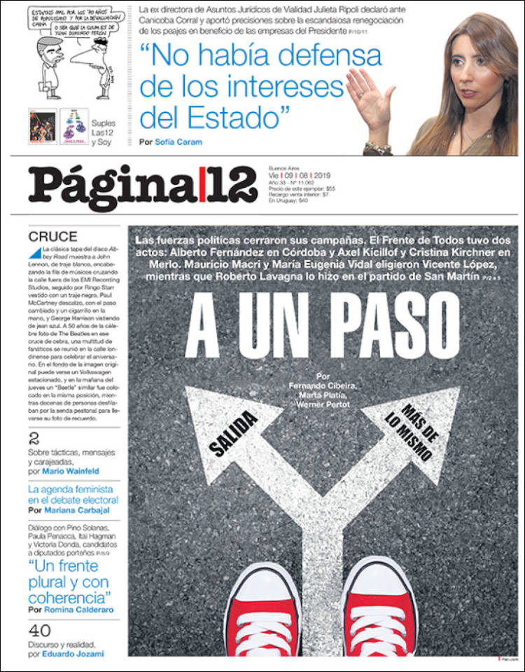 Portada de Página/12 (Argentina)