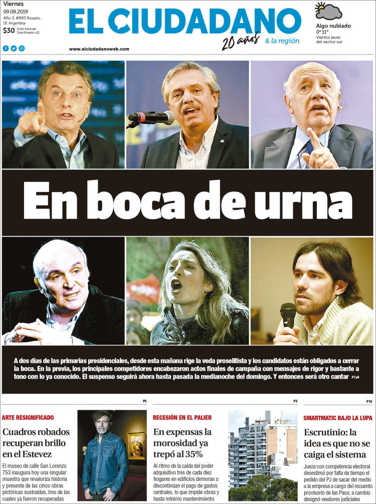 Portada de Diario El Ciudadano (Argentina)