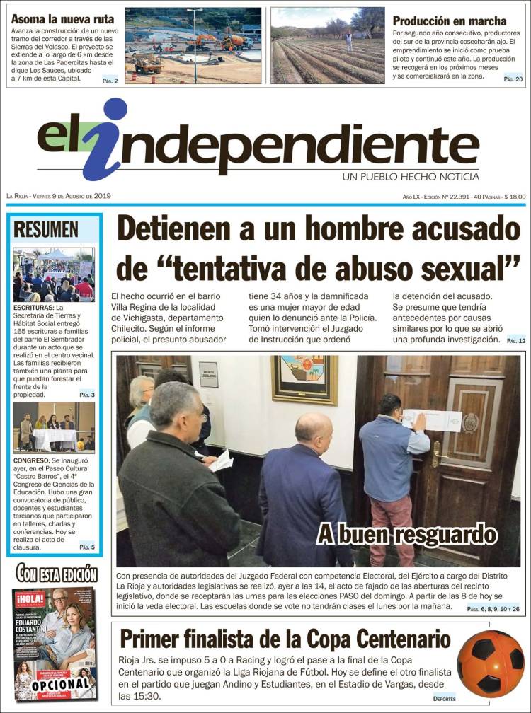 Portada de El Independiente (Argentina)