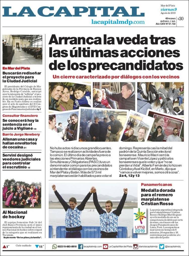 Portada de Diario La Capital - Mar del Plata (Argentina)