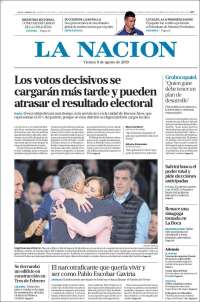 Portada de La Nación (Argentina)