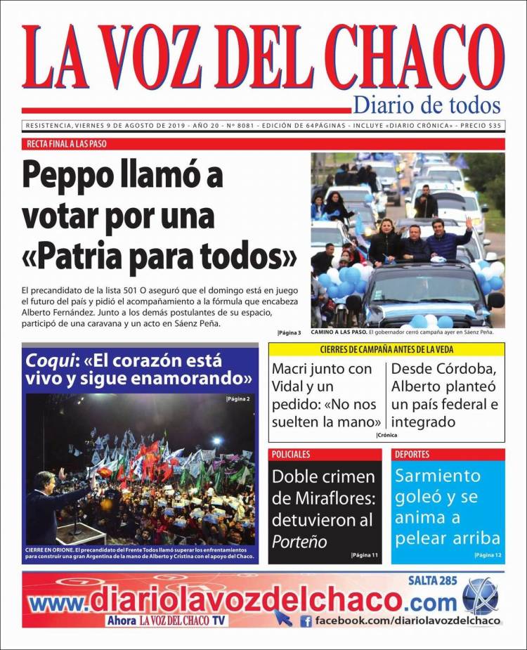 Portada de La Voz del Chaco (Argentina)