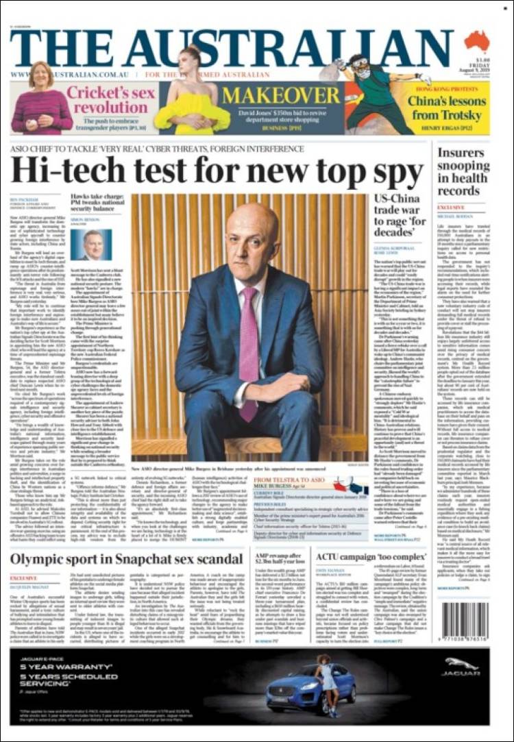 Portada de The Australian (Australia)