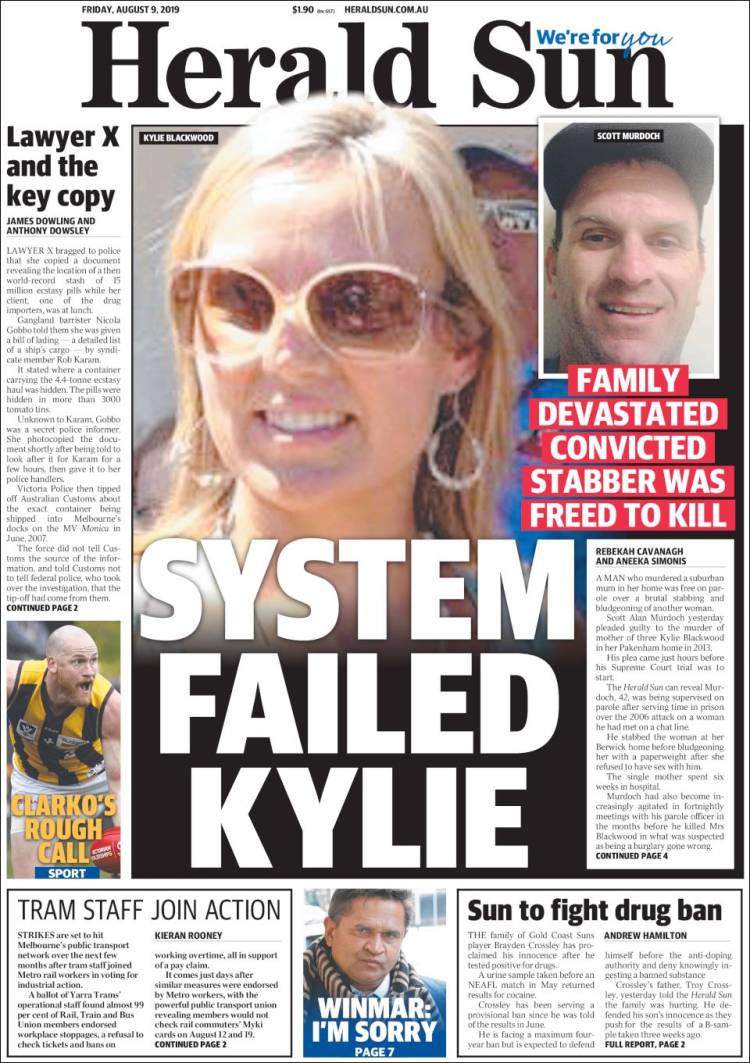 Portada de Herald Sun (Australia)