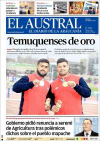 Portada de El Austral de Temuco (Chile)