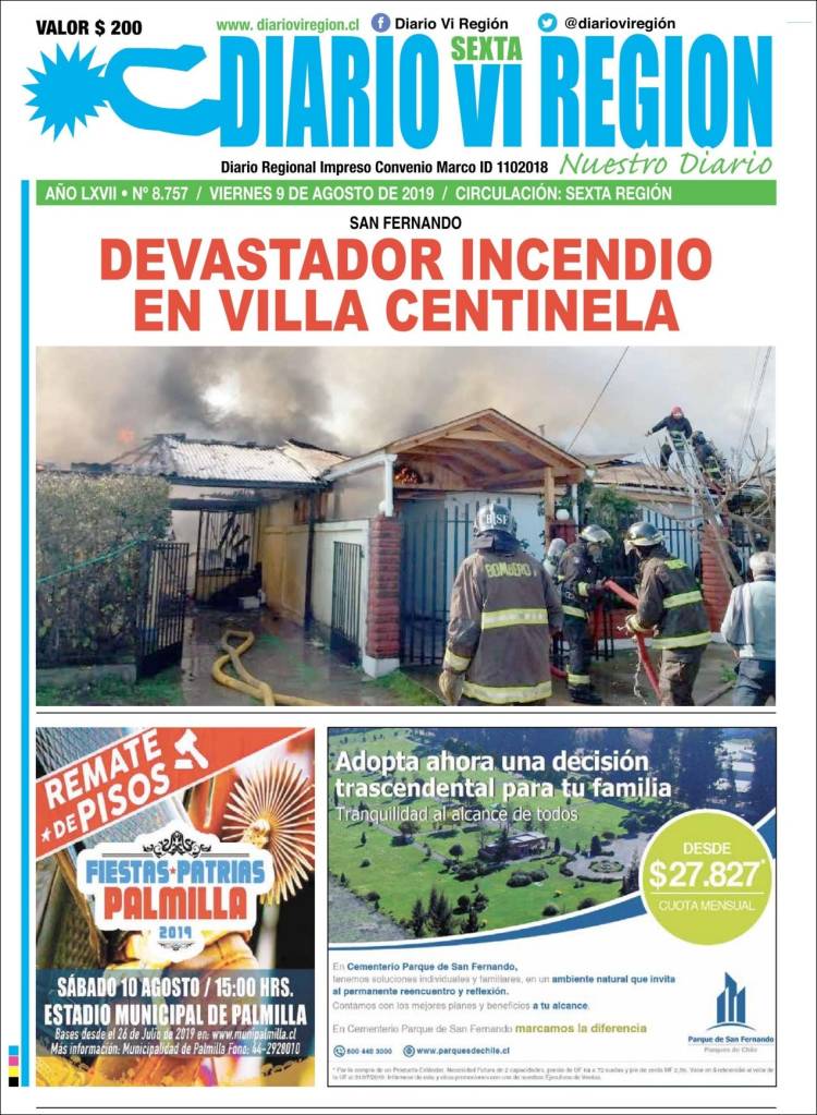 Portada de Diario VI Región (Chile)