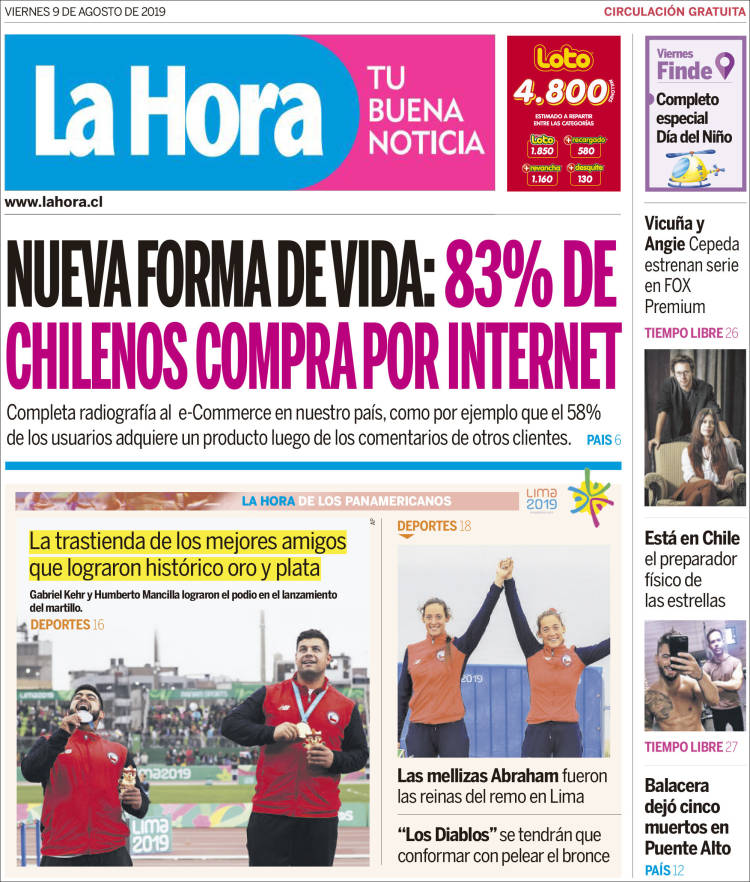 Portada de La Hora (Chile)