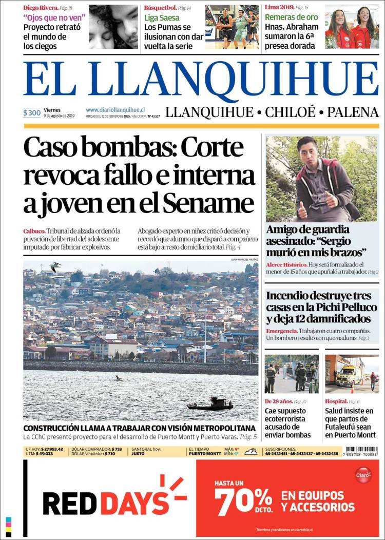 Portada de El Llanquihue (Chile)