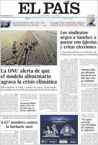 Portada de El País (Spain)