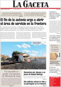 Portada de La Gaceta de Salamanca (España)