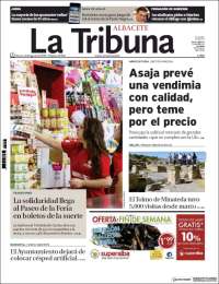 Portada de La Tribuna de Albacete (España)