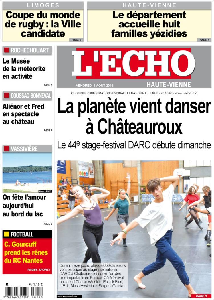 Portada de L'Echo de la Haute-Vienne (France)