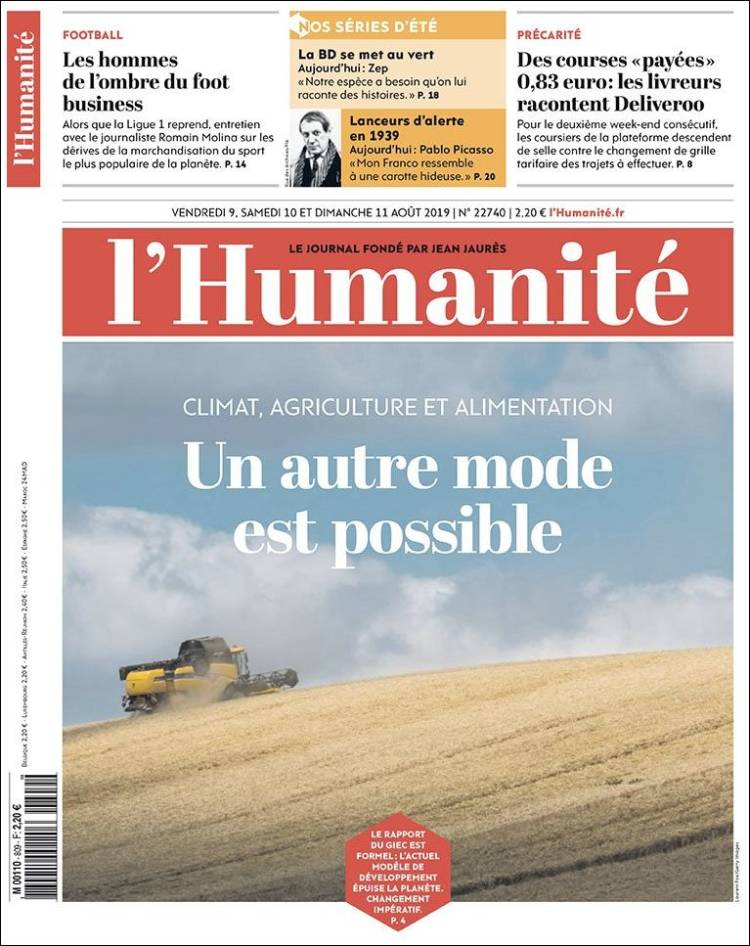 Portada de l'Humanite (France)