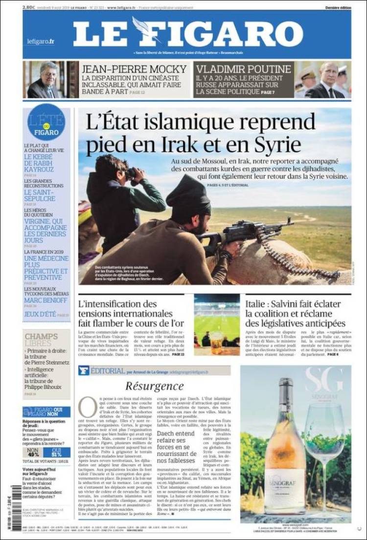 Portada de Le Figaro (Francia)