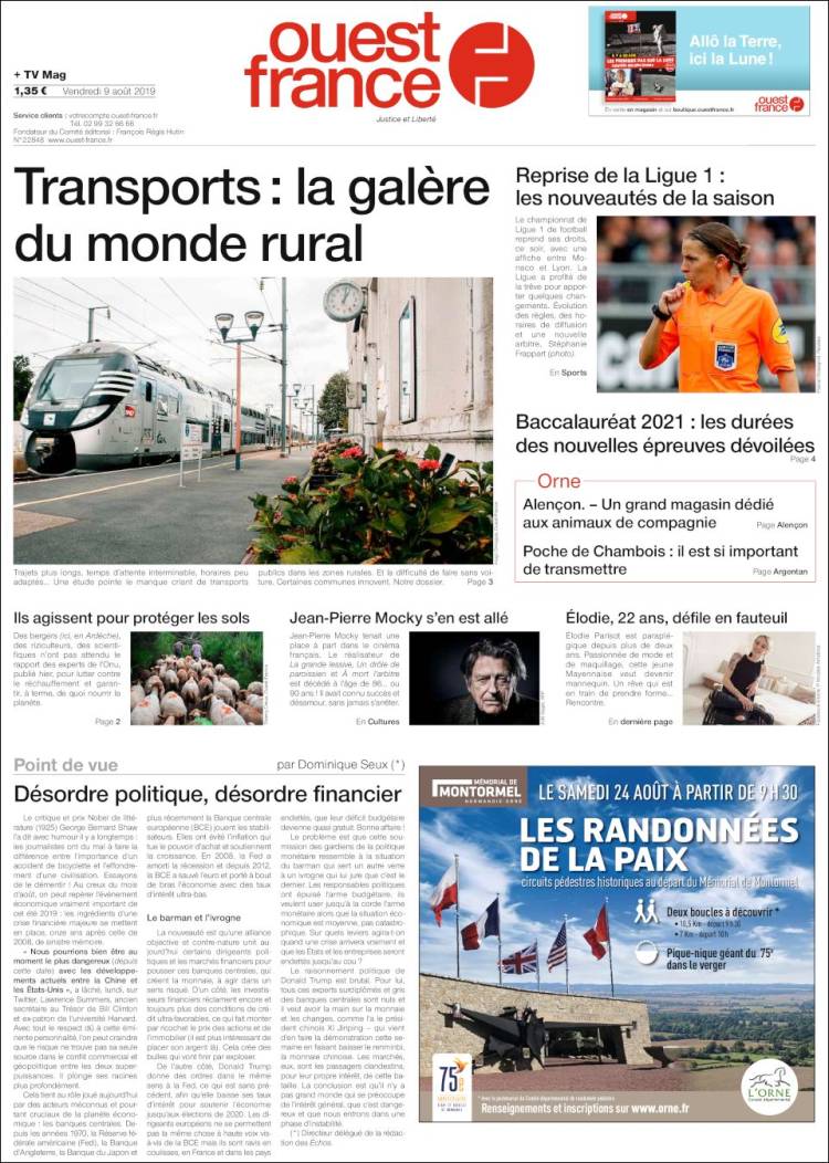 Portada de Ouest France (Francia)