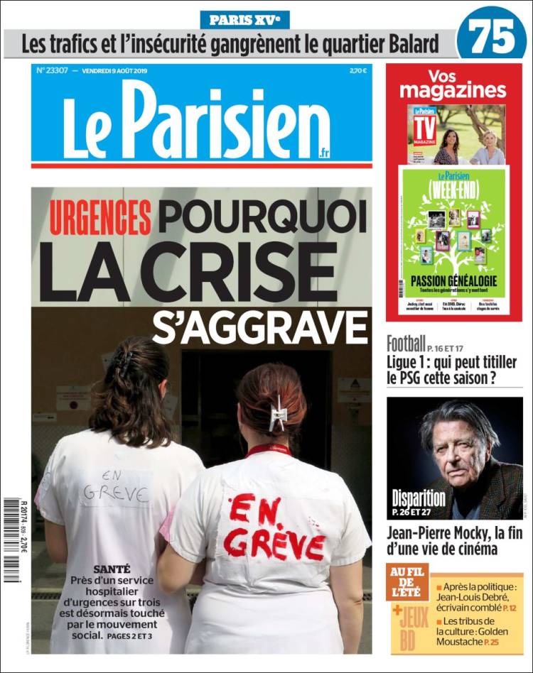 Portada de Le Parisien (Francia)